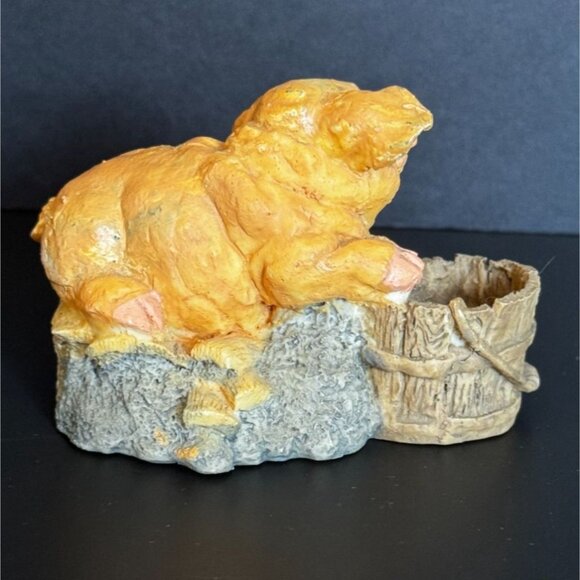 Adorable Pig Figurine Set Of 3 Farmhouse Style Resin Decor Featuring Playful & R - Picture 5 of 14